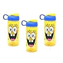 Zak Designs, Inc [3 Pack] Nickelodeon Spongebob 16.5oz Kids Sullivan Sports Water Bottle, BPA free, YellowBlue SBXKT071