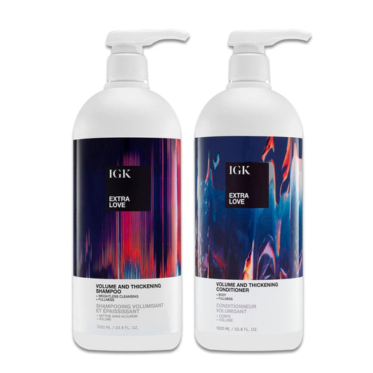 IGK EXTRA LOVE Volume & Thickening Shampoo & Conditioner Set | Volume + Scalp Balance + Oil Balance | Vegan + Cruelty-Free | 33.8 oz (Pack of 2) Beauty & Personal Care IGK