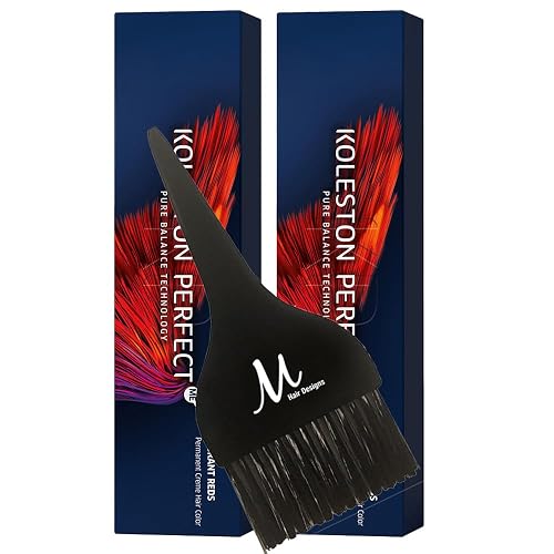 Koleston Perfect ME+ 6/41 Dark Blonde/Red Ash Permanent Hair Color Creme 2 Ounce (Pack of 2) With Tint Brush - Long-Lasting Gray Coverage - Use