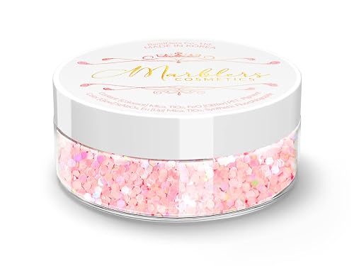 MARBLERS Mermaid Shaped Face & Body Glitter [Light Pink] 0.18oz (5g) | Chunky | Chopped | Flake | Non-Toxic | Vegan | Cruelty-Free | Festival, Rave