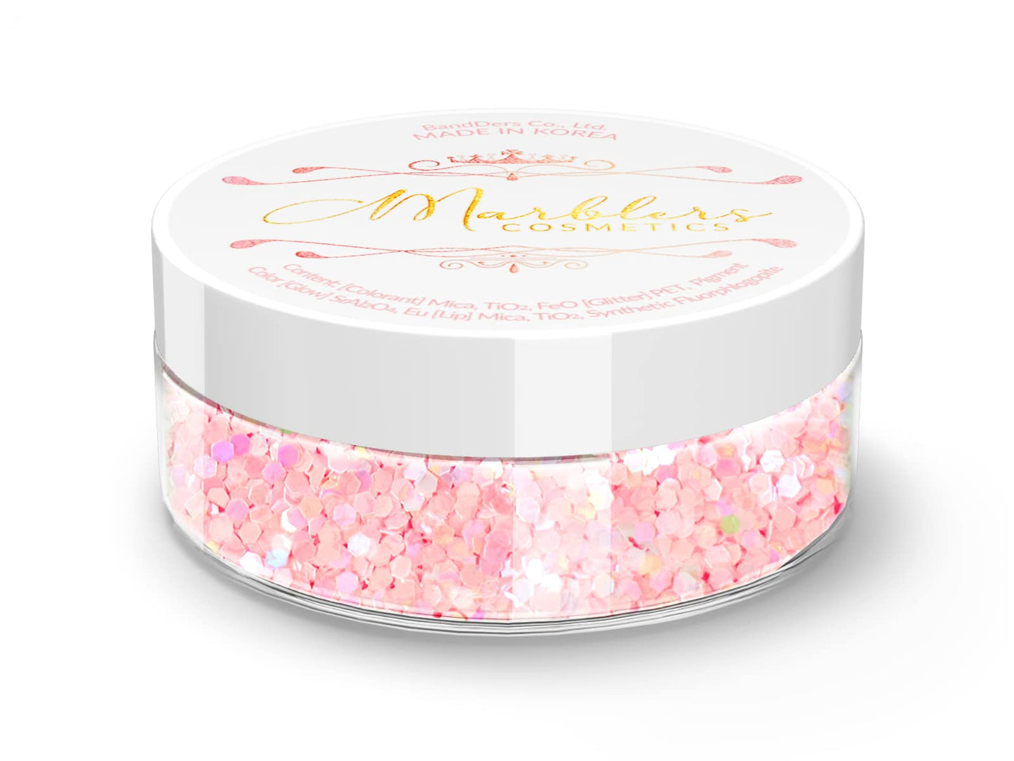 MARBLERS Mermaid Shaped Face & Body Glitter [Light Pink] 0.18oz (5g) | Chunky | Chopped | Flake | Non-Toxic | Vegan | Cruelty-Free | Festival, Rave