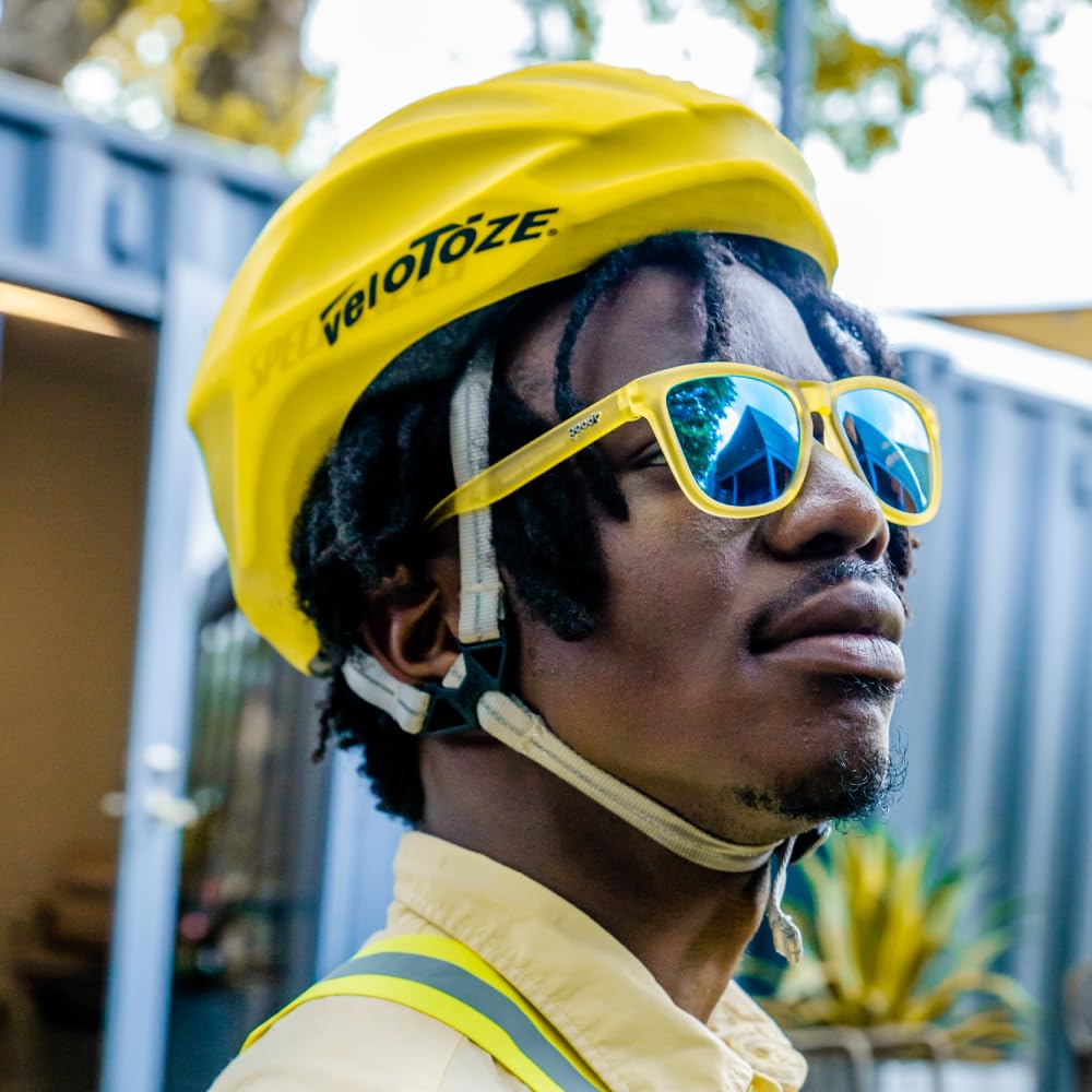 goodr Swedish Meatball Hangover Polarized Sunglasses, Medium Sized (OG), Yellow Translucent Frames with Blue Mirrored Reflective Lens, UV400