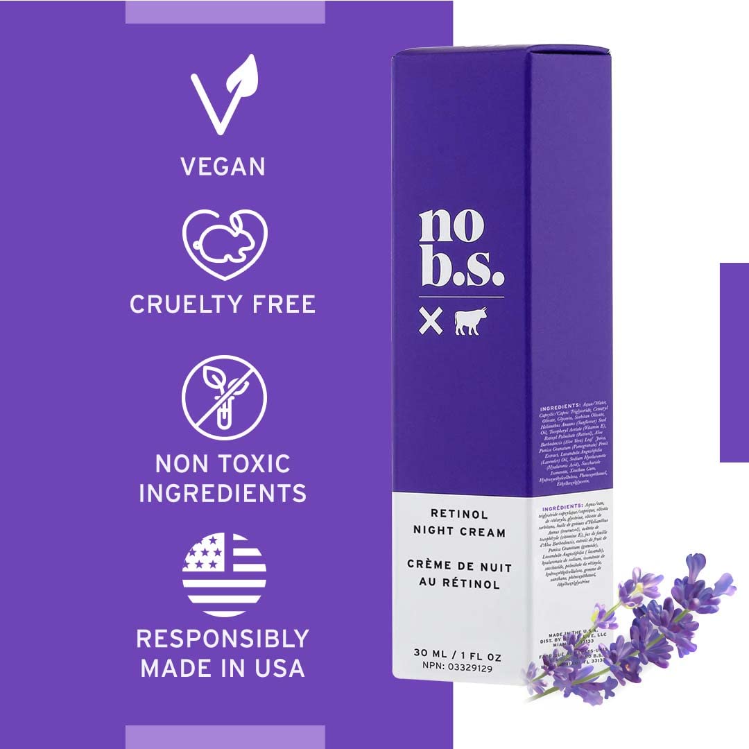 No Bad Stuff - Retinol Cream for Face with Hyaluronic Acid & Vitamin E, Retinol, Wrinkle Cream & Spot Corrector, Vegan, Cruelty Free & Gluten Free