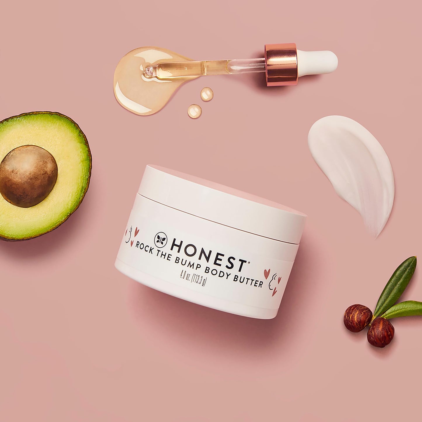 The Honest Company Mama Rock Bump Body Butter Moisturizing Stretch Mark Cream, Shea Avocado Oil, Vitamin E, Hypoallergenic and Dermatologist Tested, 4 Beauty & Personal Care The Honest Company