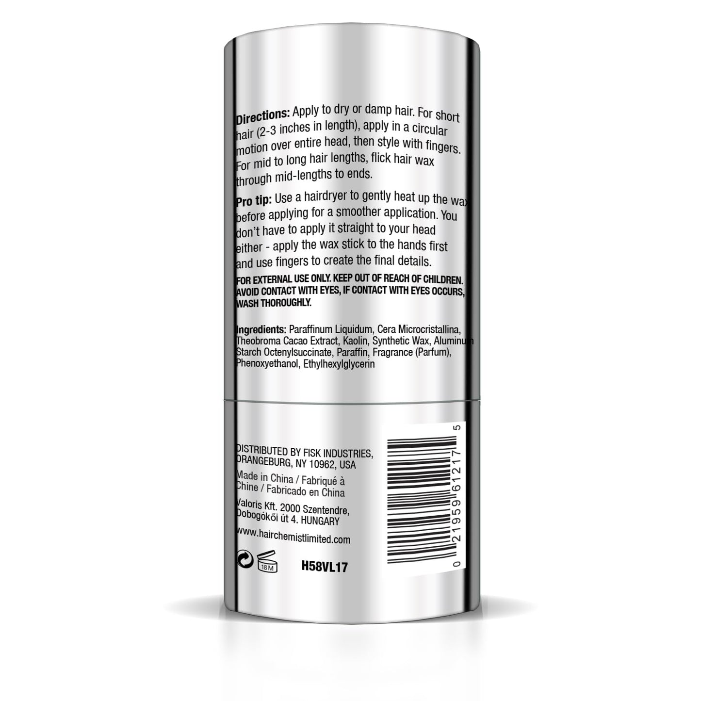 Hair Chemist SLEEK Hair Wax Stick - Vanilla 1.76 oz. | Flyaway Tamer & Edge Control | Smooth, Polished Finish | Travel?Friendly