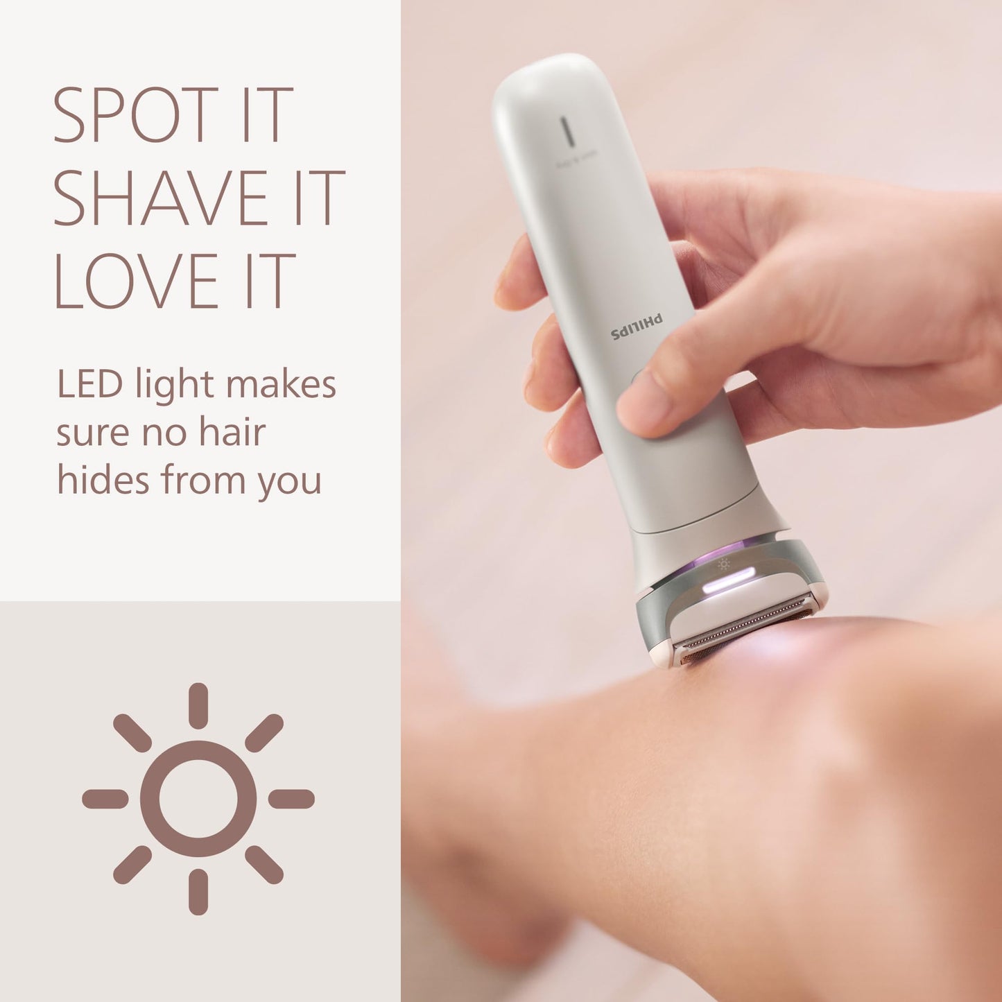 Philips Lady Shaver Series 8000 - Cordless, Wet & Dry Electric Shaver, 3-Blade Shaving System, Flexible Shaving Head, LED Light, for Face, Legs, Body Beauty and Personal Care PHILIPS