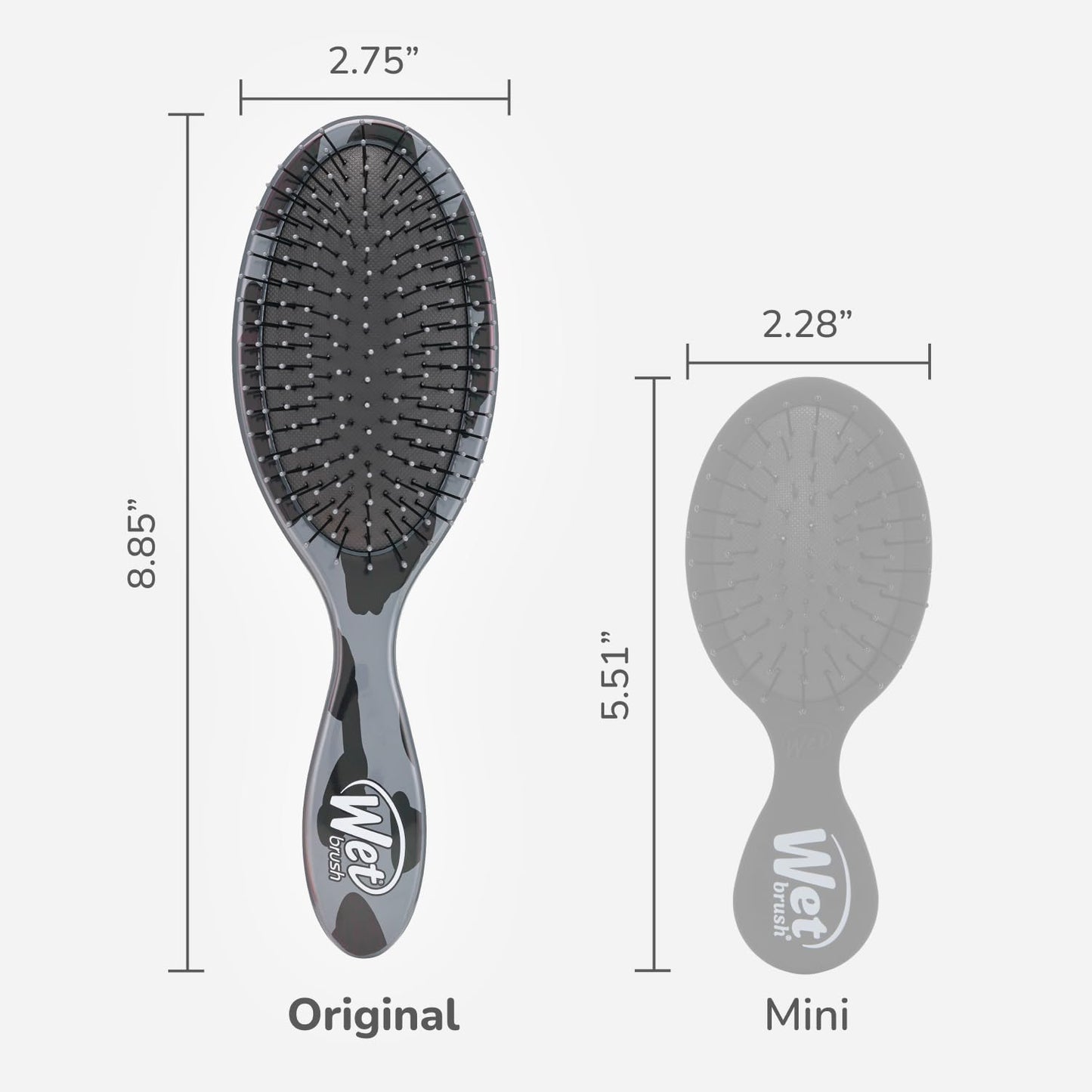Wet Brush Original Detangler Hair Brush, Dark Gray Leopard (Safari), Ultra-Soft IntelliFlex Bristles, Detangling Bristles Glide Through Tangles (Wet