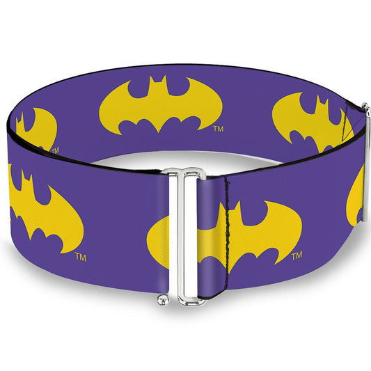 Buckle-Down Women's Cinch Belt Batman Signal Purple Yellow 23 to 42 Inch, Multicolor