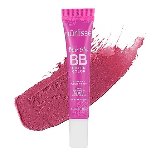 p?rlisse Blush Glow BB Cheek Color - Dewy Liquid Blush for Cheeks - Enriched with Vitamin E & Hyaluronic Acid - Creamy, Lightweight & Buildable