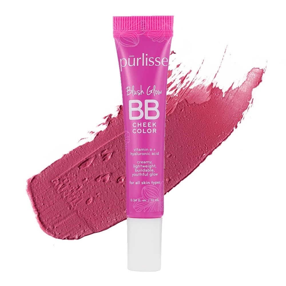 p?rlisse Blush Glow BB Cheek Color - Dewy Liquid Blush for Cheeks - Enriched with Vitamin E & Hyaluronic Acid - Creamy, Lightweight & Buildable