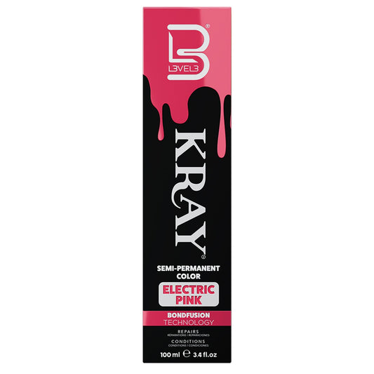 L3 - Level 3 Electric Semi Permanent Hair Color - Vibrant Long Lasting Shine - Argan Oil Protection - 100 ml - Electric Pink