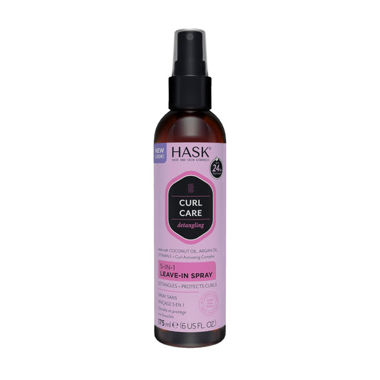 HASK CURL CARE 5-IN-1 Leave-In Spray Conditioner for Curly Hair Types, Vegan Formula, Cruelty Free, Color Safe, Gluten-Free, Sulfate-Free