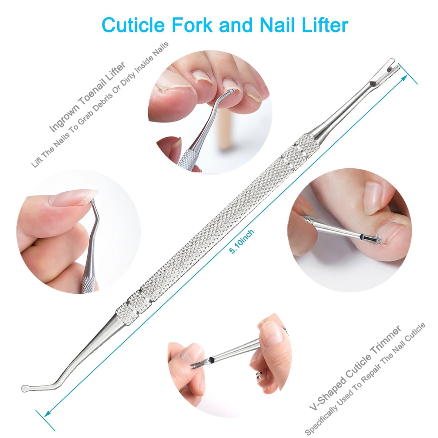 Pingispower Cuticle Trimmer with Cuticle Pusher Set, 9PCS Professional Cuticle Nippers & Premium Stainless Steel Durable Cuticle Remover Tool Manicure