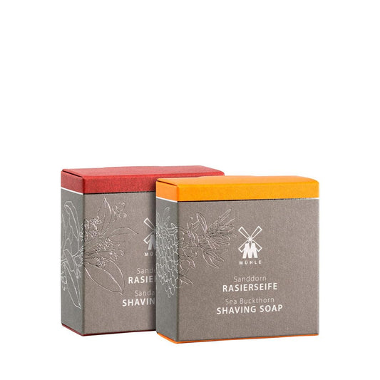 MÜHLE SHAVING CARE Shaving Soap Duo with the Mühle shaving soaps, Sea Buckthorn and Sandalwood Beauty and Personal Care MÜHLE