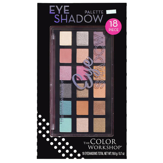 The Color Workshop 18-Shade Eyeshadow Palette - Highly Pigmented & Colorful, Effortless Style, Perfect for Any Occasion, Long-Lasting Flawless Finish