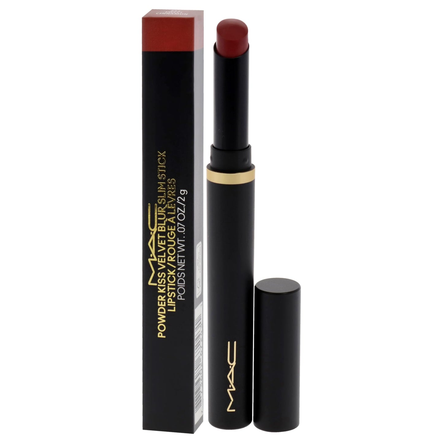 MAC Powder Kiss Velvet Blur Slim Stick - Sweet Cinnamon for Women - 0.7 oz Lipstick
