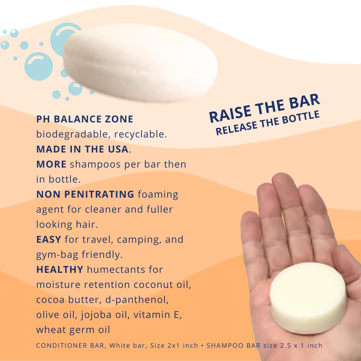 SPIRALEAF Solid Shampoo Bar & Conditioner Bar Set, ORANGE ZEST Limited Ingredients, Concentrated Formula, Fragrance-Free, Dye-Free, Premium Hair Care