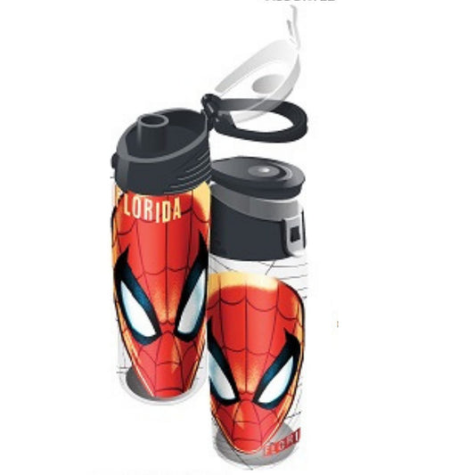 Jerry Leigh Spider Man Mask Flip Top Water Bottle, Super Hero Florida Collectible Cups and Novelty Gifts for Men or Women, 24 Ounces, Multicolored