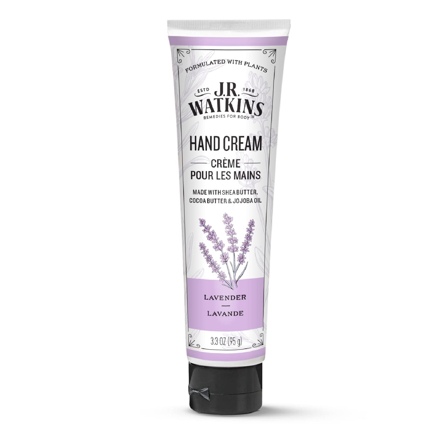 J.R. Watkins Natural Moisturizing Hand Cream, Hydrating Hand Moisturizer with Shea Butter, Cocoa Butter, and Avocado Oil, USA Made and Cruelty Free