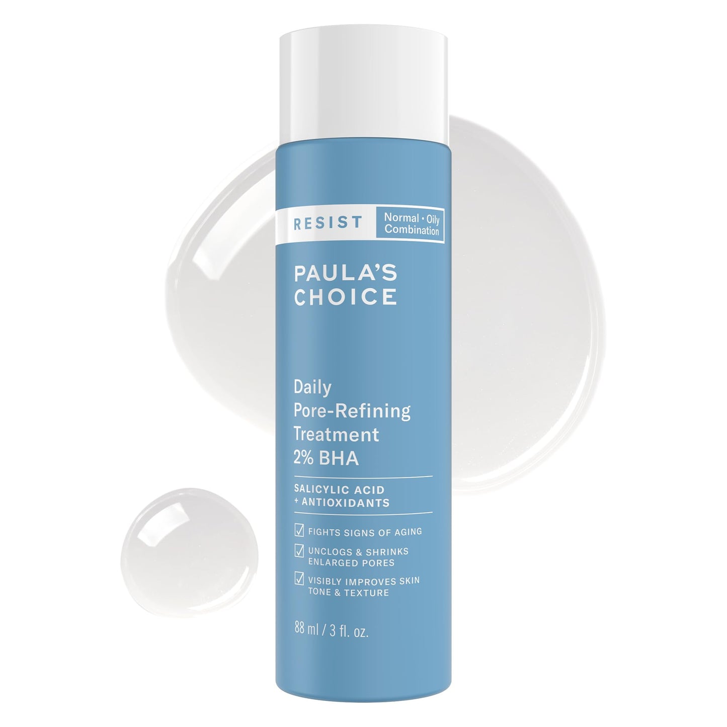 Paula's Choice RESIST Daily Pore Refining Treatment 2% BHA Exfoliant, Face Exfoliator with Salicylic Acid & Hyaluronic Acid, Liquid Exfoliant