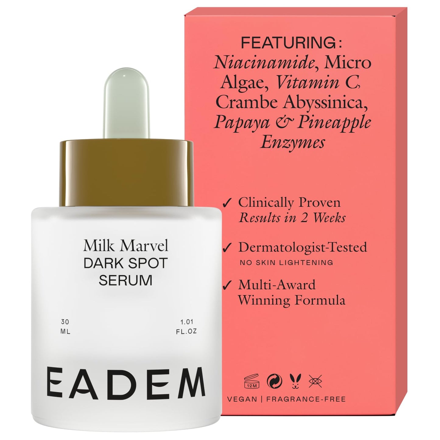 EADEM Milk Marvel Dark Spot Serum, Vitamin C Face Serum Infused with Niacinamide, Dark Spot Remover for Face and Body, Natural Dark Spot Corrector
