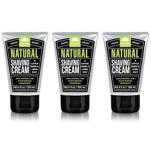 Pacific Shaving Company Natural Shaving Cream - Shea Butter + Vitamin E Shave Cream for Hydrated Sensitive Skin - Clean Formula for Smooth