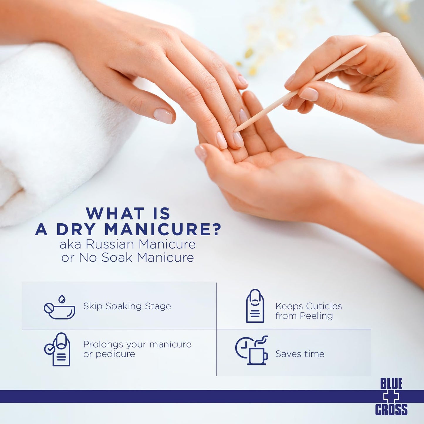 Blue Cross Cuticle Remover Cream for Dry Damaged Cuticles, Moisturizing Cuticle Softener for Nails, Professional Nail Care for Dry Manicures, Brittle Beauty and Personal Care Blue Cross