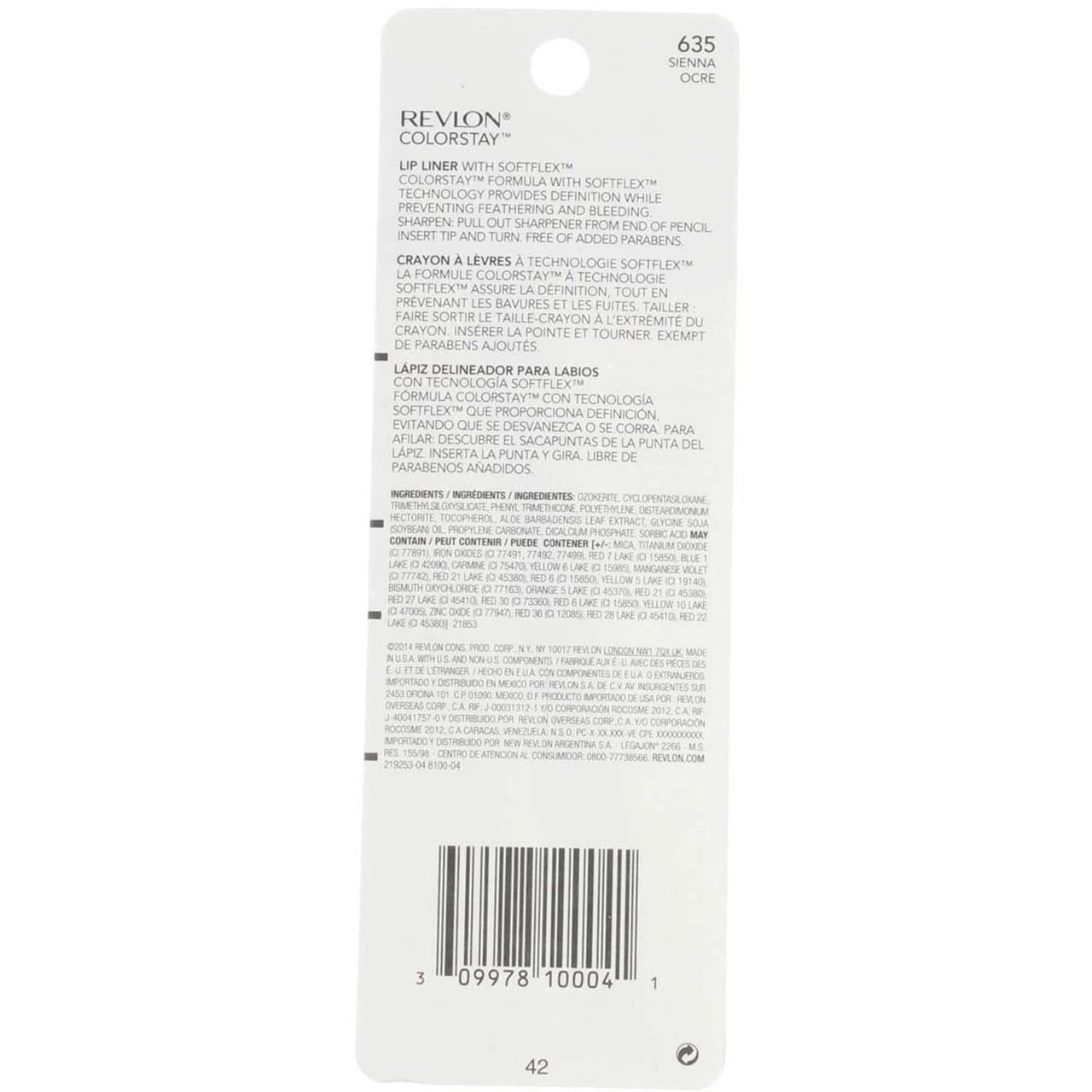 Revlon ColorStay Lipliner with SoftFlex, Sienna 635, 0.01 Ounce