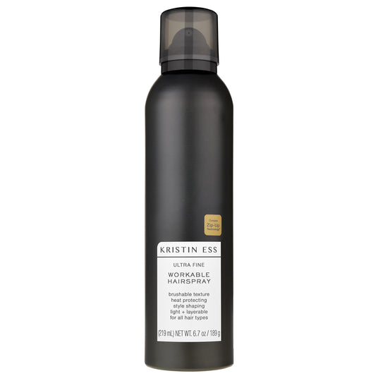 Kristin Ess Ultra Fine Professional Hairspray + Heat Protectant for Hair - Lightweight Hold for Women - Volumizing Anti Frizz Hair Styling
