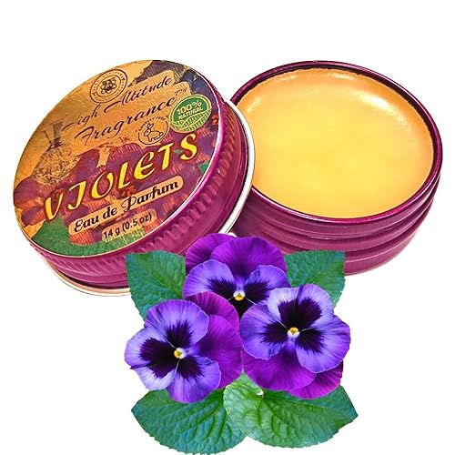 VIOLETS Perfume - Eau de Parfum - Solid Balm - Natural Essential Oils Aromatherapy Fragrance (Viola Odorata, Orris, Lavender, Heliotrope, Hyacinth