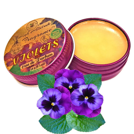 VIOLETS Perfume - Eau de Parfum - Solid Balm - Natural Essential Oils Aromatherapy Fragrance (Viola Odorata, Orris, Lavender, Heliotrope, Hyacinth