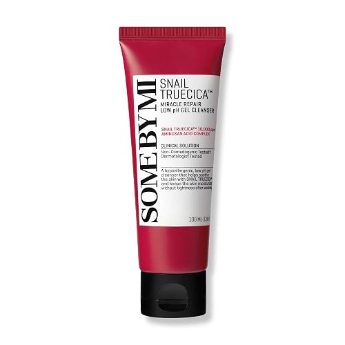 SOME BY MI Snail Truecica Miracle Repair Low pH Gel Cleanser - 3.38Oz, 100ml - Made from Snail Mucin for Sensitive Skin - Daily Face Wash for Deep
