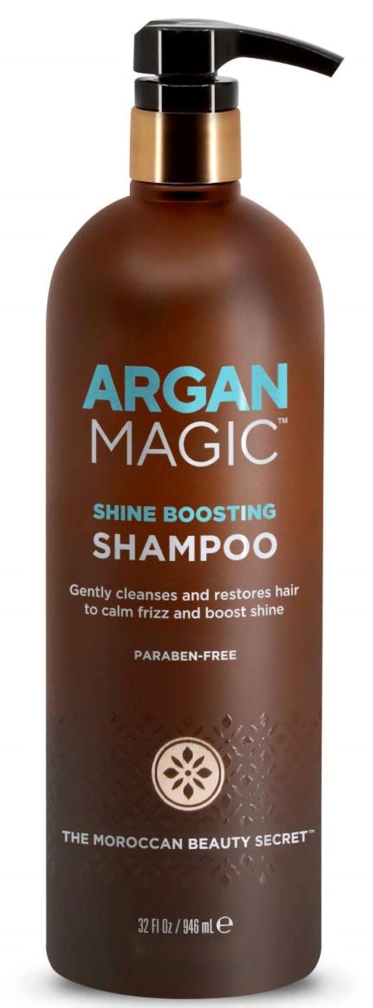 Argan Magic Shine Boosting Shampoo - Gently Cleanses and Restores Hair to Calm Frizz and Boost Shine | Made in USA, Paraben Free, Cruelty Free (1