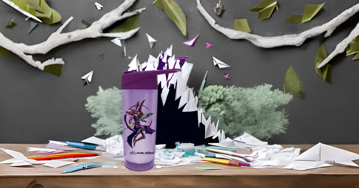 Surreal Entertainment Yu-Gi-Oh! Water Bottle with Character Design, 32 oz, Purple