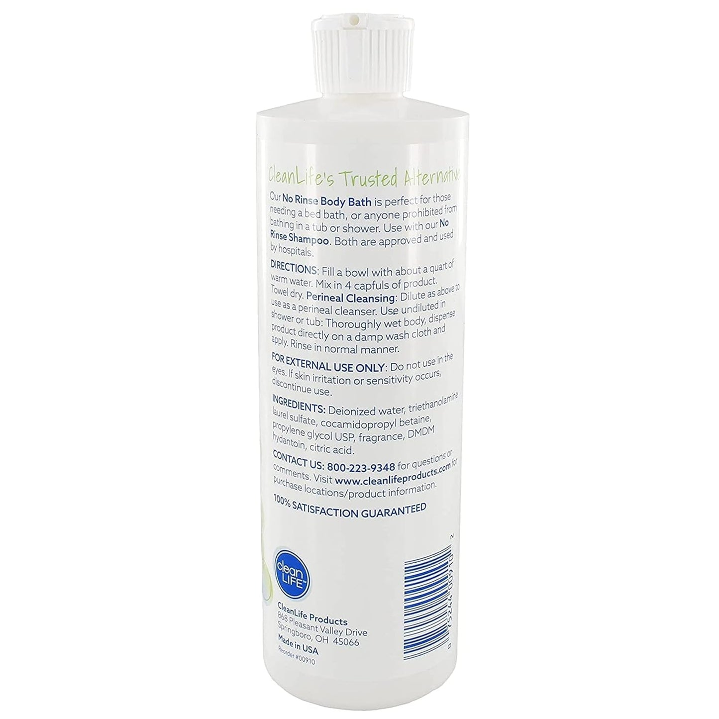 No-Rinse Body Bath, Concentrated Liquid, Lightly Scented, 16 oz. Bottle, 1 Count Beauty & Personal Care No-Rinse