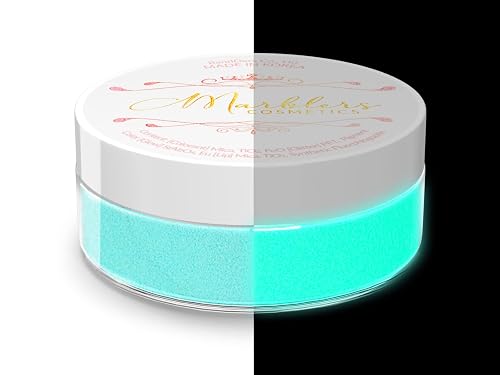 MARBLERS Glow-in-The-Dark Powder [Glow Lagoon] 0.28oz (8g) | Matte| Dye | Pigment | Non-Toxic | Vegan | Cruelty-Free | Eyeshadow, Nail Polish, Nail