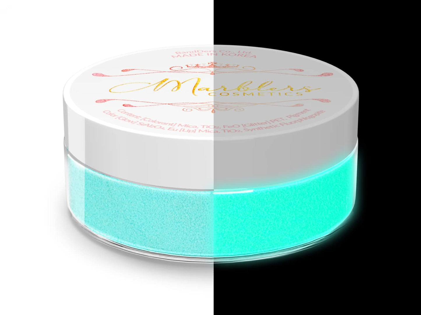 MARBLERS Glow-in-The-Dark Powder [Glow Lagoon] 0.28oz (8g) | Matte| Dye | Pigment | Non-Toxic | Vegan | Cruelty-Free | Eyeshadow, Nail Polish, Nail