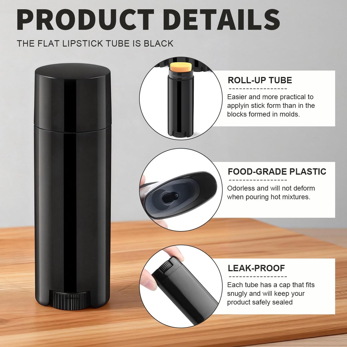 erioctry 4.5g 0.15oz Empty Refillable Plastic DIY Lipstick Lip Balm Lip Gloss Tubes Holder Containers Oval Deodorant Crayon Tube Pipe Bottle Case