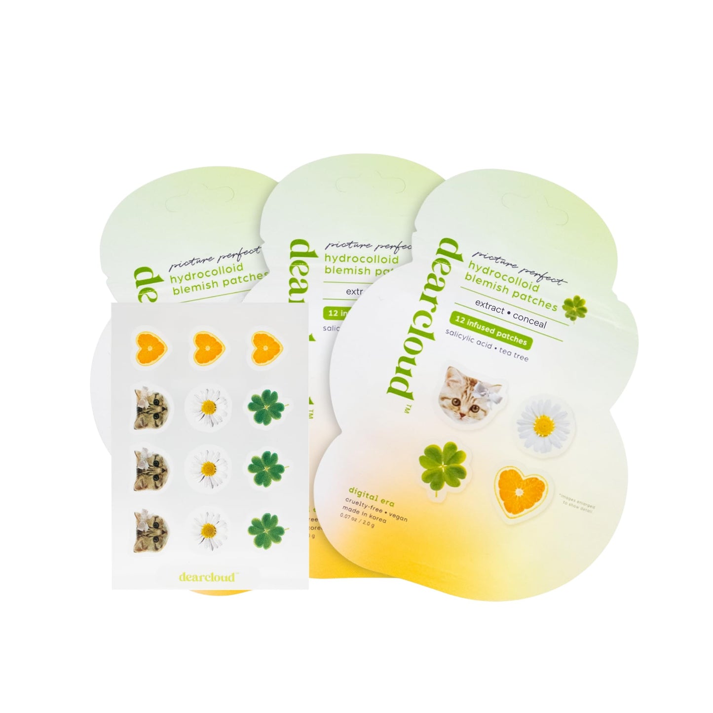 dearcloud Hydrocolloid Blemish Patches - 36 Count - Pimple Patches for Face, Acne Spot Treatment With Niacinamide & Salicylic Acid (Picture Perfect