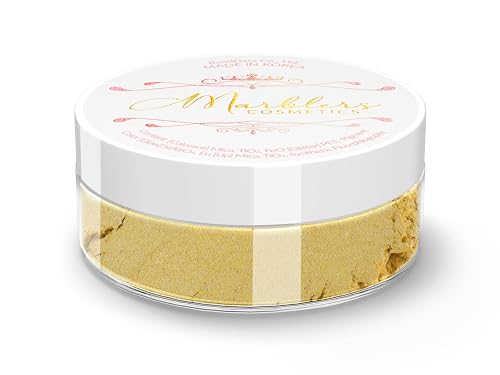 MARBLERS Fine Natural Mica Powder [Eggshell Yellow] 0.11oz (3g) | Highly Pigmented | Non-Toxic, Vegan, Cruelty-Free | Eyeshadow, Body Butter, Nail