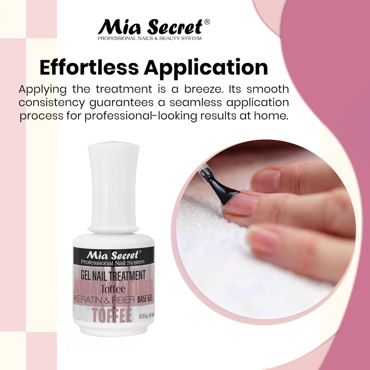 Mia Secret Professional Toffee Scented Gel Nail Treatment Keratin Base & Top Gel 0.5 FLoz Beauty & Personal Care Mia Secret