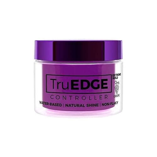 Tyche TruEDGE Controller Extreme Hold Water-Based Pomade - Ntaural Shine & Non-Flaky Scented Edge Control - Perfect for Hair-Braiding (Grape)
