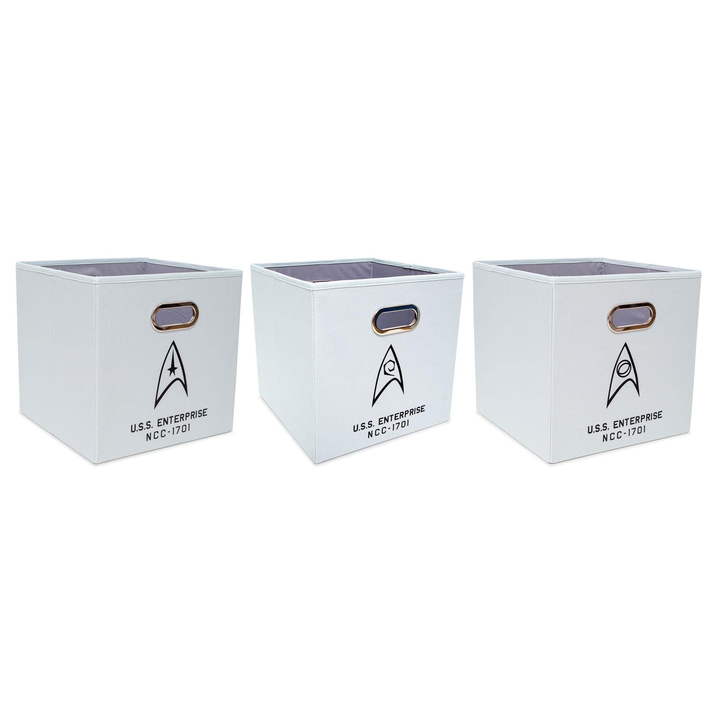 Ukonic Star Trek: The Original Series NCC-1701 13-Inch Fabric Storage Bin Cube Organizers, Set of 3