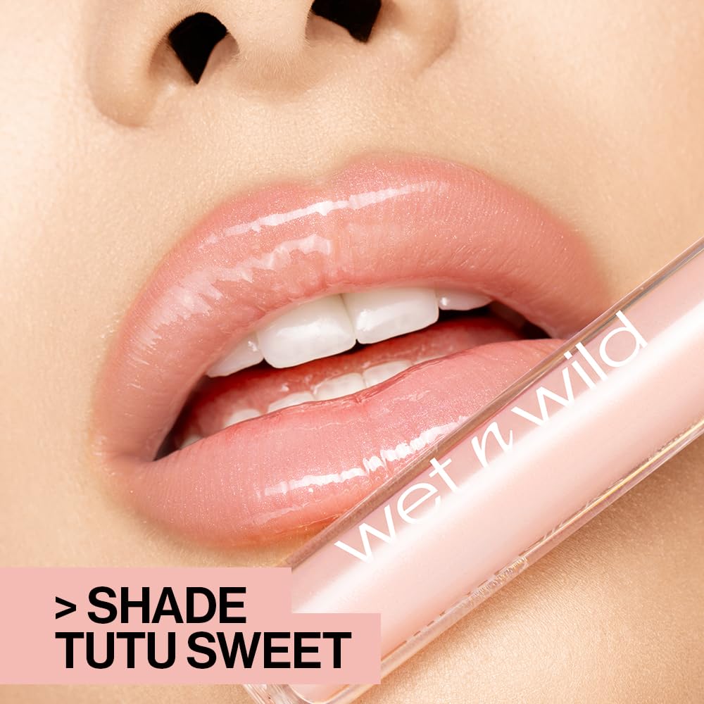 wet n wild MegaSlicks Lip Gloss, Ultra-Glossy, Vitamin-E Enriched, Ultra-Gloss High Shine Moisturizing, Cruelty-Free & Vegan - That's My Jam