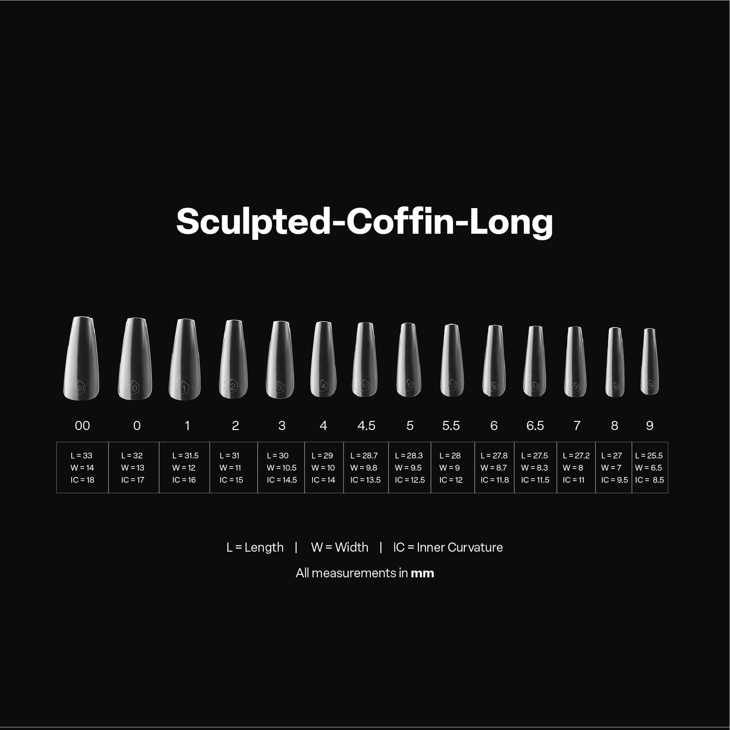 Apres Gel-X® Coffin Box of Nail Tips | 280 Gel-X Tips, Soft Tips, 14 Sizes 00-9 | Half-sizes Included (Sculpted Coffin Long, 280 Count) Beauty & Personal Care APRÉS