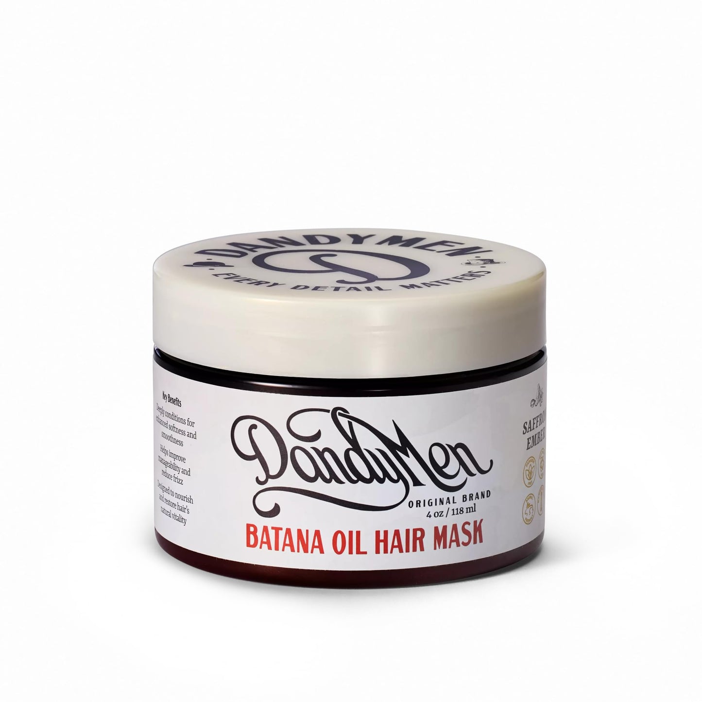 DandyMen Batana Oil Hair Mask - Weekly Deep Repair for Dry, Damaged, or Textured Hair - Hydrating Treatment with Batana Oil & Keratin - 4 oz