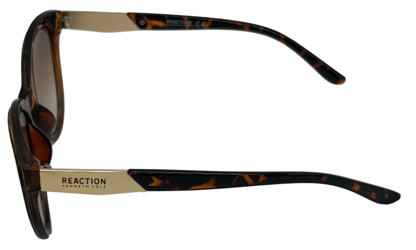 Kenneth Cole Reaction Womens Plastic Cat Eye Tortoise Gold Sunglass KC1397. 52F