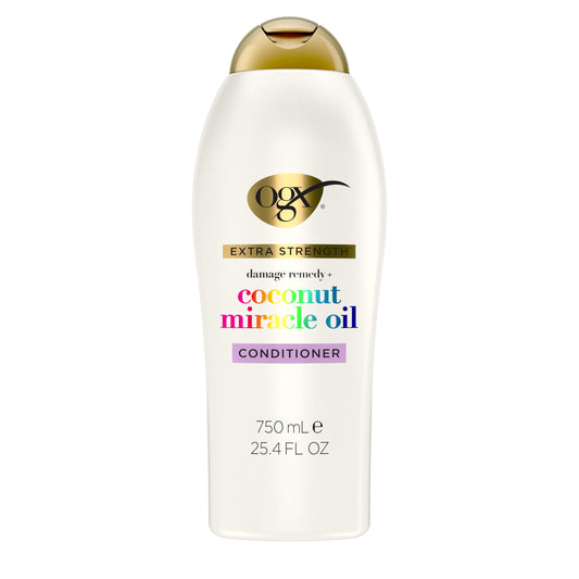 OGX Extra Strength Damage Remedy + Coconut Miracle Oil Conditioner for Dry, Frizzy or Coarse Hair, Hydrating & Flyaway Taming Conditioner