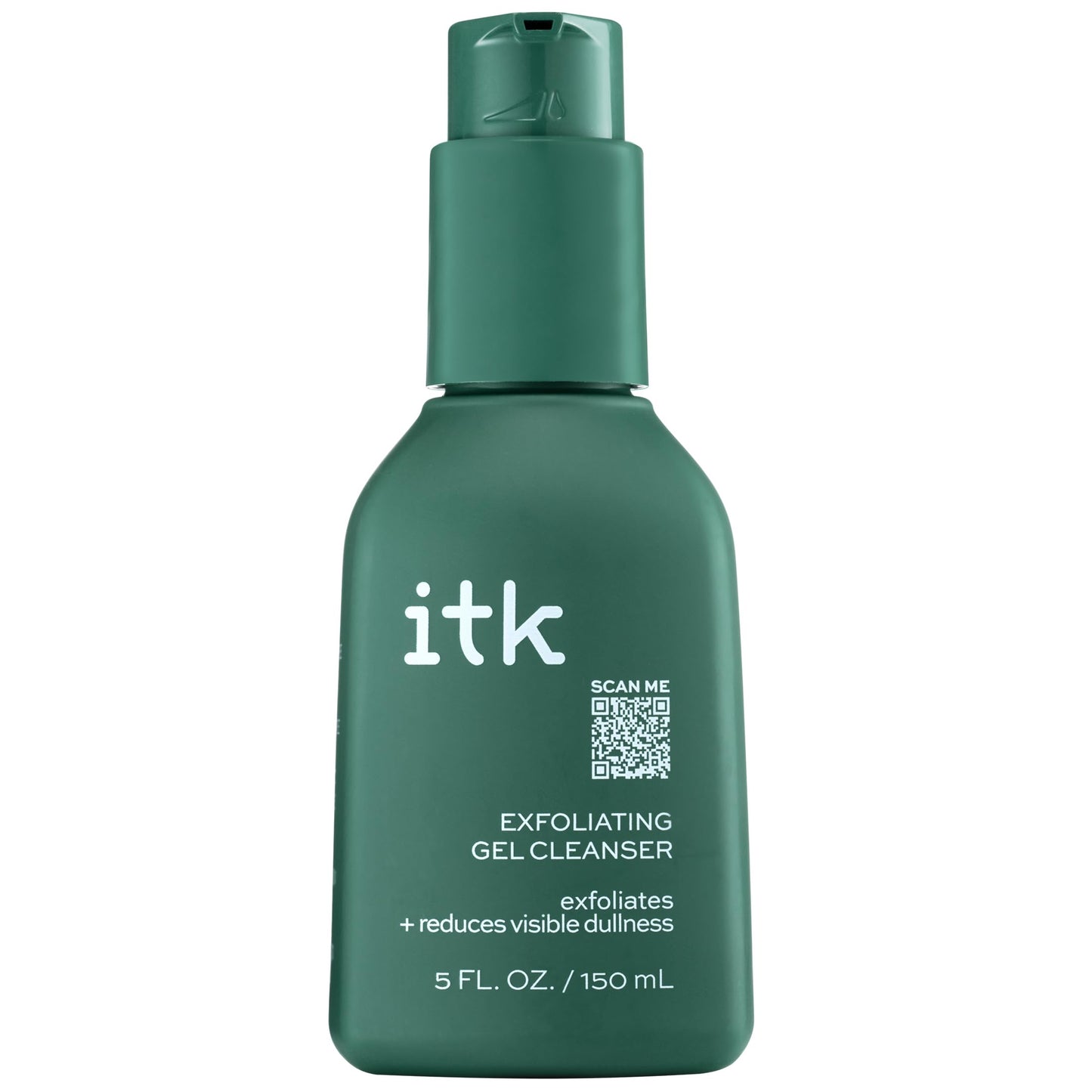ITK Exfoliating Facial Gel Cleanser - Face Wash to Brighten + Smooth Skin - Dissolves Makeup + Grime Gently- Even-Toned Skin - Glycolic Formula