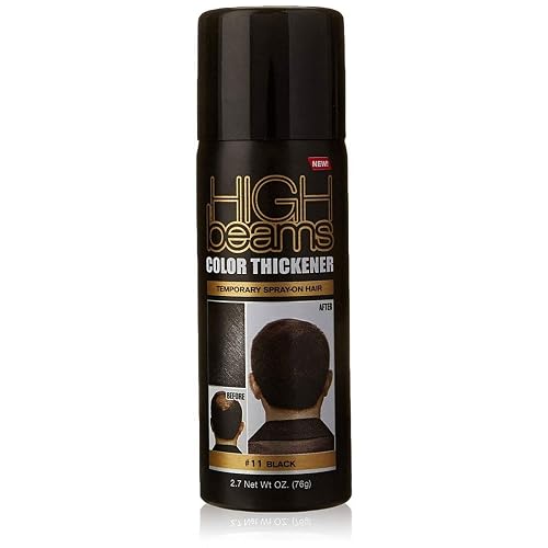 High Beams Color Thickener Spray for Men, Black, 2.7 Oz.